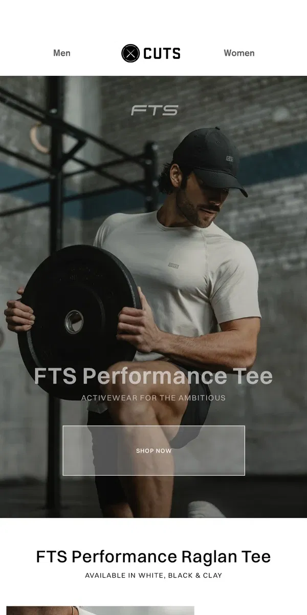 Email from Cuts. NEW: The Ultimate Performance Tee