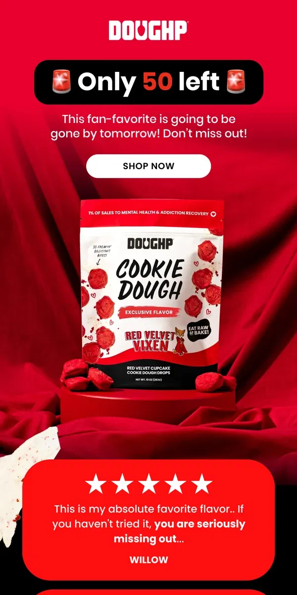 Email from Doughp. SELLING OUT: Red Velvet Vixen