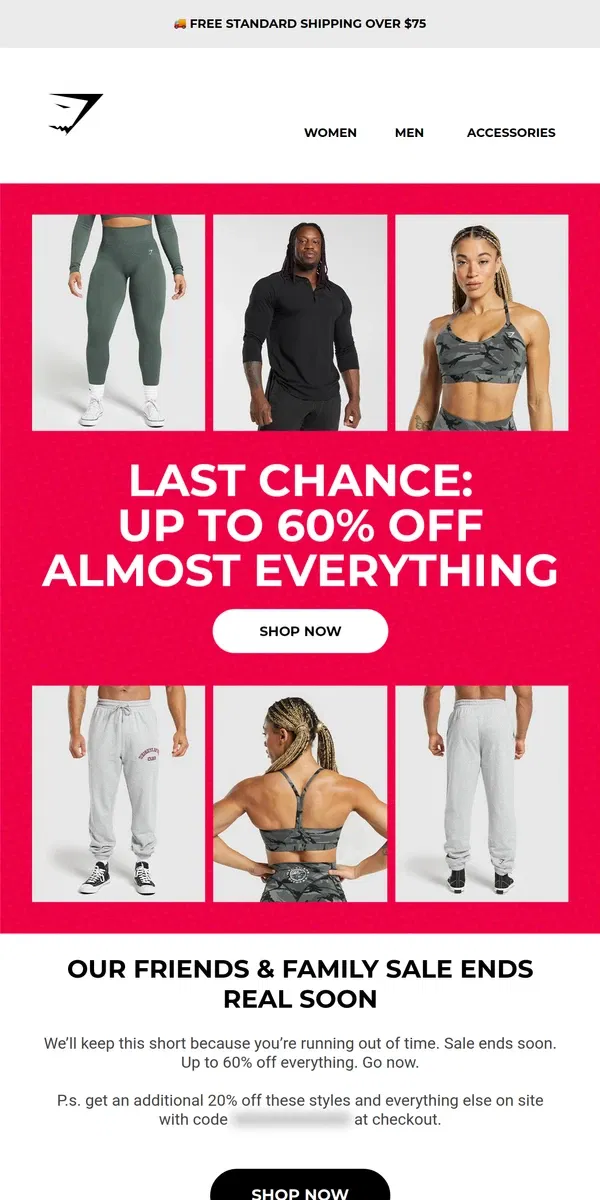 Email from Gymshark. PSA: Our F&F sale ends soon 🚨