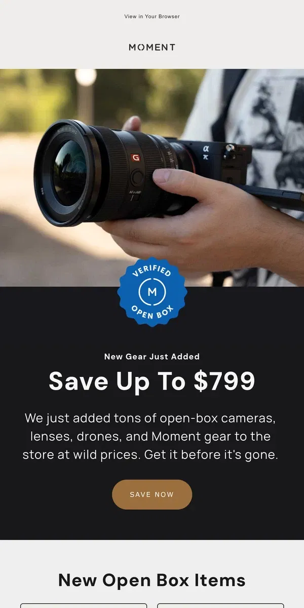 Email from Moment. Save up to $799 with Moment Open Box.