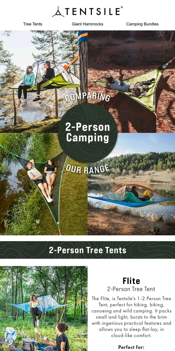 Email from Tentsile. Plan A Date In The Trees 🌲