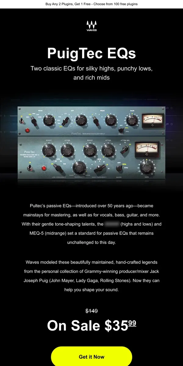 Email from Waves Audio. The Smoothest EQ in the World? 🌊