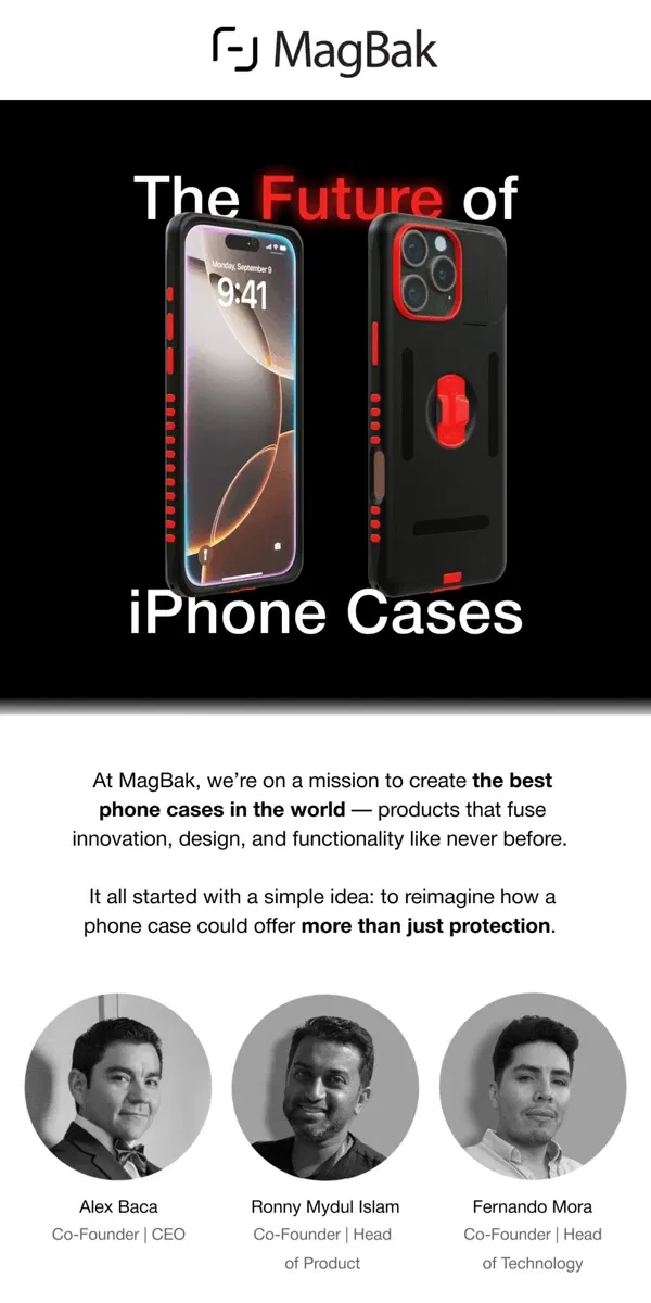 Email from MagBak. The Future of iPhone Cases 📱