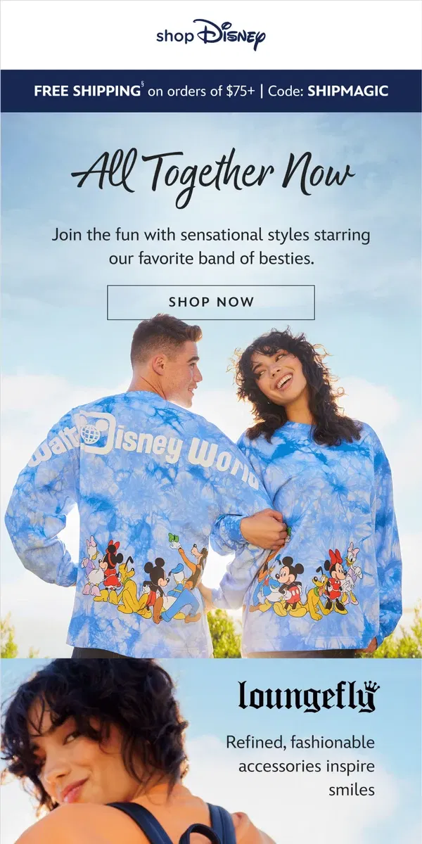 Email from shopDisney. Bold, bright Mickey Mouse & Friends Arrivals!