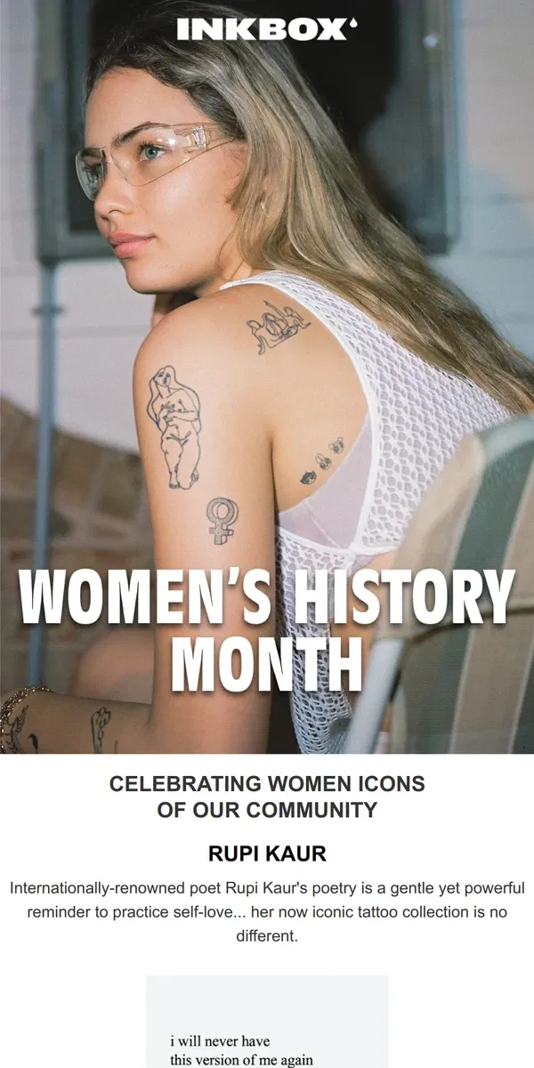 Email from Inkbox. Women’s History Month Icons ⭐️