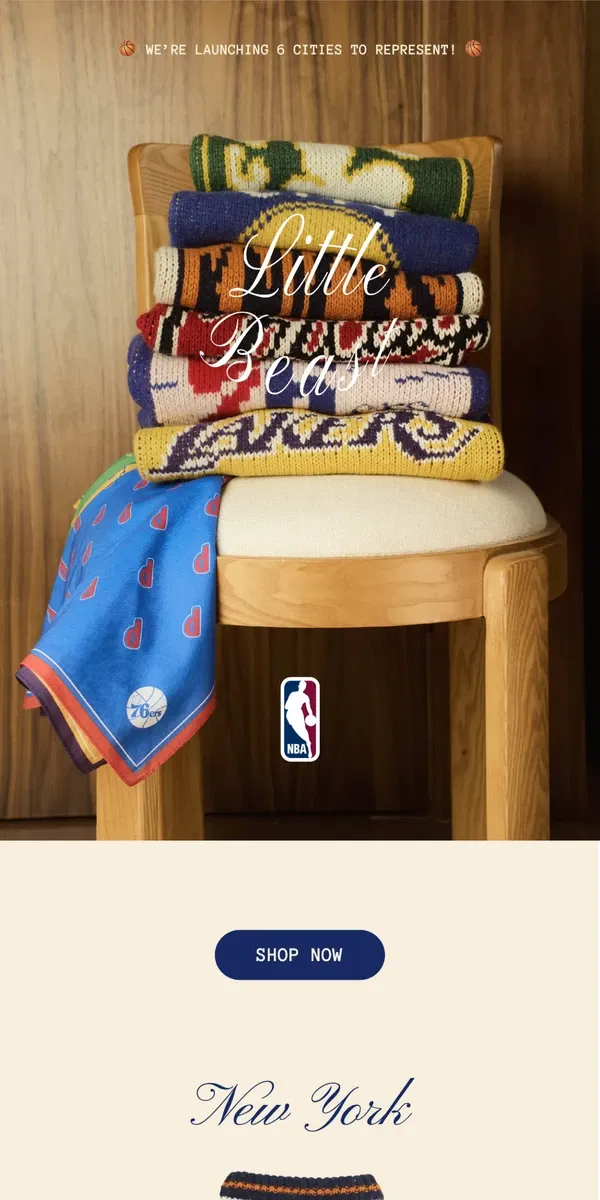 Email from Little Beast. Our New NBA Collection Just Dropped