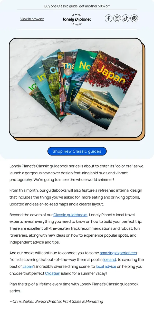 Email from Lonely Planet. We've had a makeover