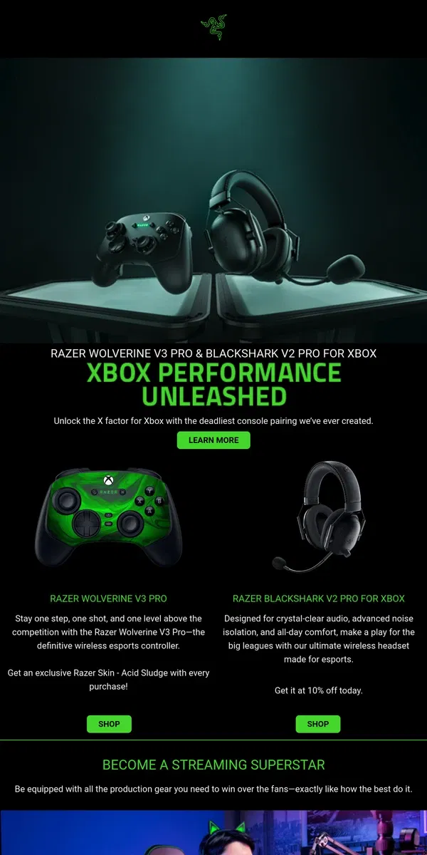 Email from Razer. 🎮Cop Our Top Console & Console Creation Gear