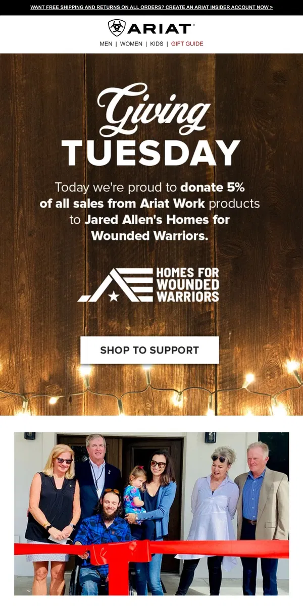 Email from Ariat. Giving Tuesday + Last Chance for Deals!