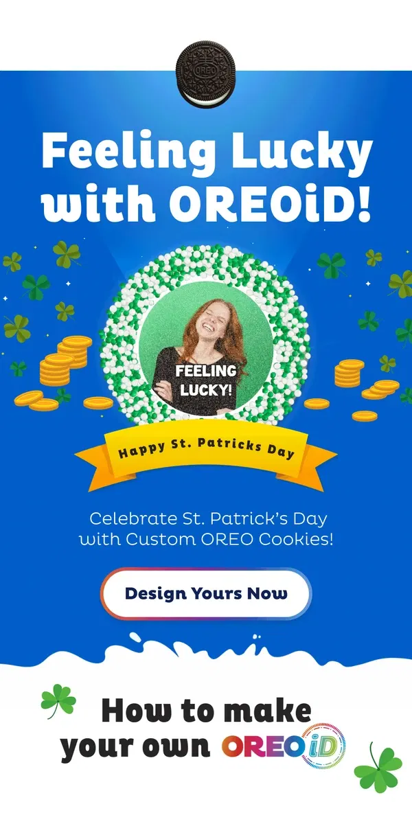 Email from OREO. Find Your Gold with OREOiD 🍀