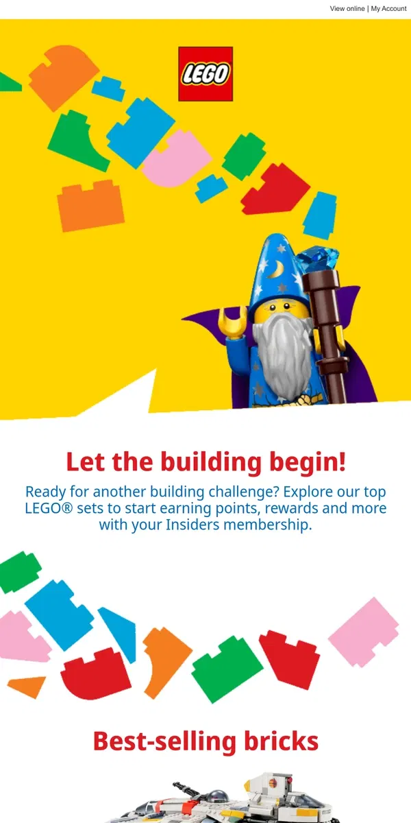 Email from Lego. It’s time to play!