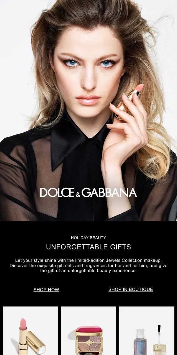 Email from Dolce & Gabbana. Sparkling gifts, big and small