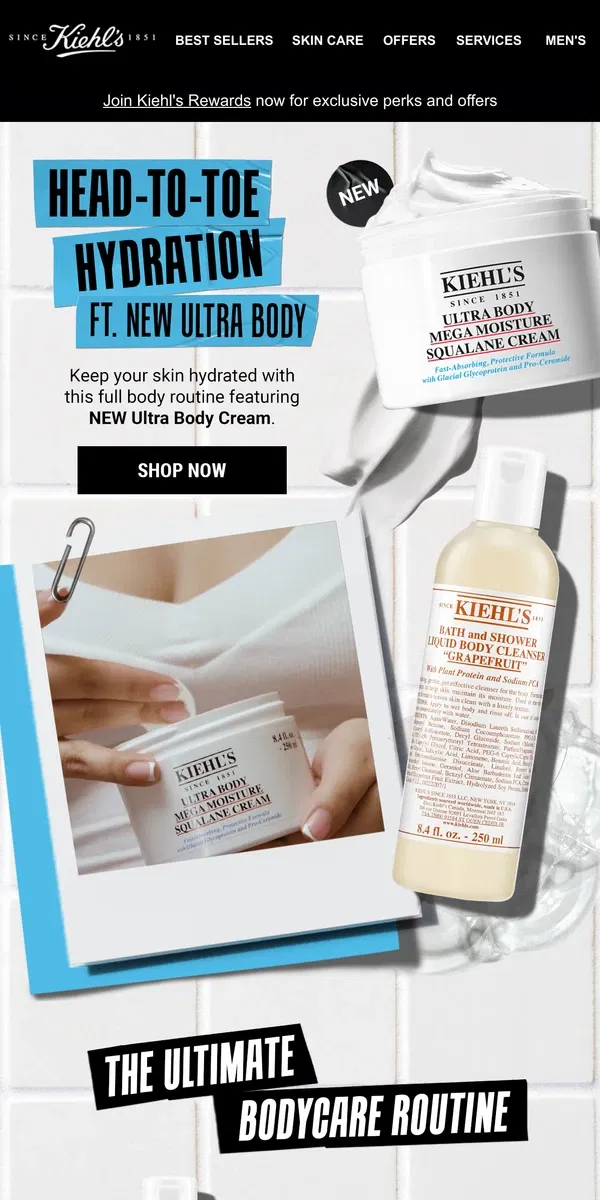 Email from Kiehl's. Brrr..Extreme Cold & Dry Weather Calls for ULTRA Body Cream!