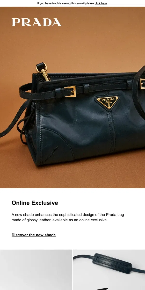 Email from Prada. The new bag available exclusively online