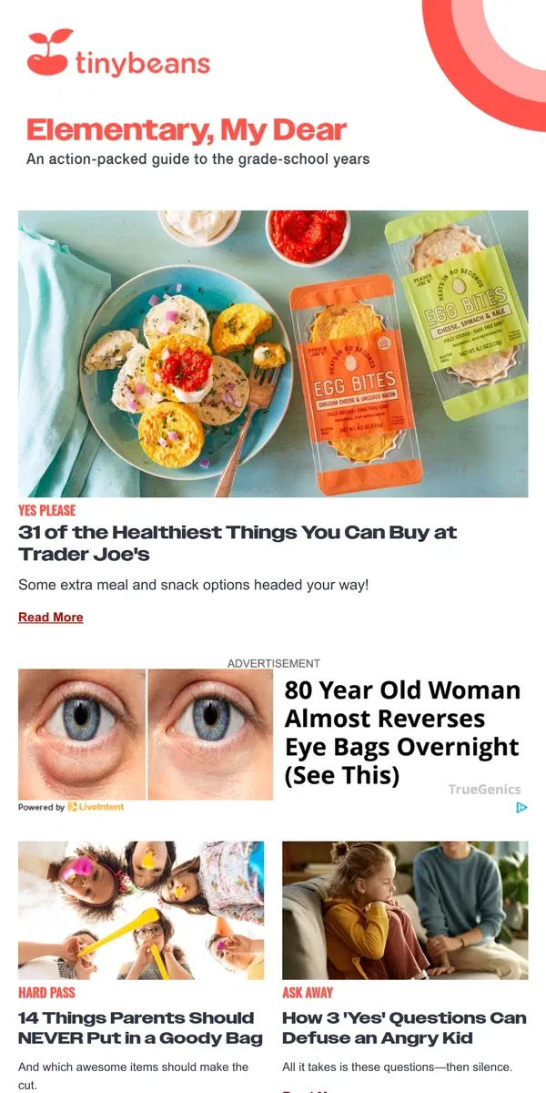 Email from Tinybeans. Trader Joe’s Healthiest Products Might Surprise You