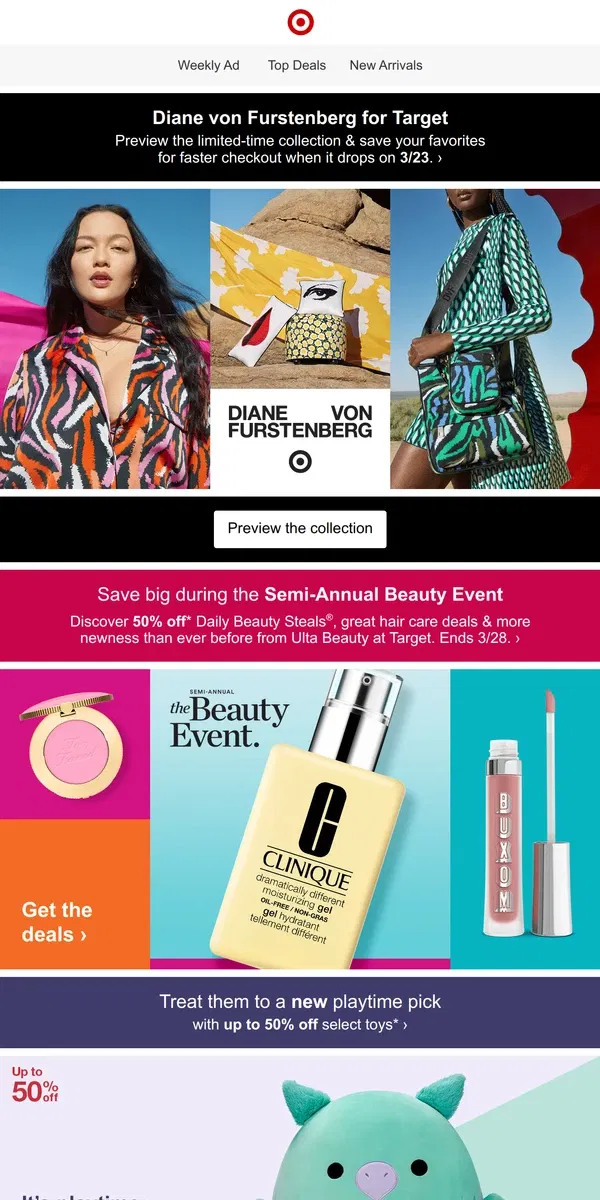 Email from Target. Dropping 3/23: DVF for Target 🎉