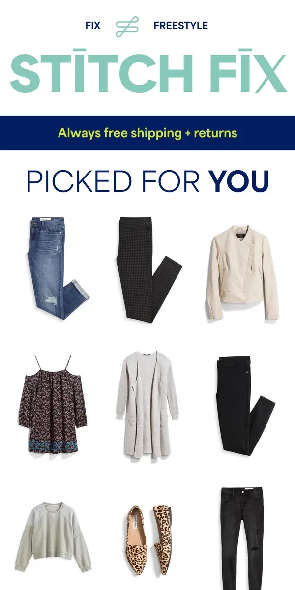 Email from Stitch Fix. Stylist-approved + just for you