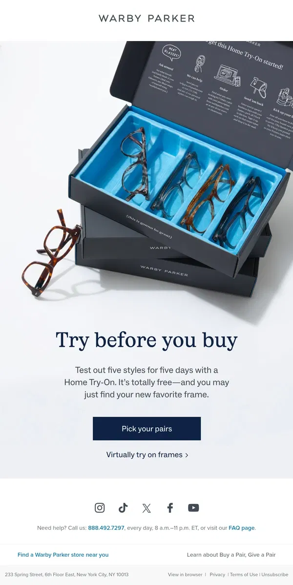 Email from Warby Parker. Your perfect pair awaits