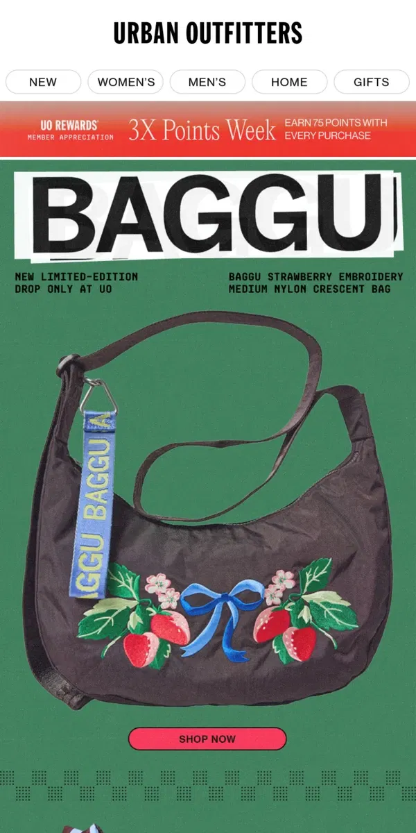 Email from Urban Outfitters. new!! limited-edition!! BAGGU!!