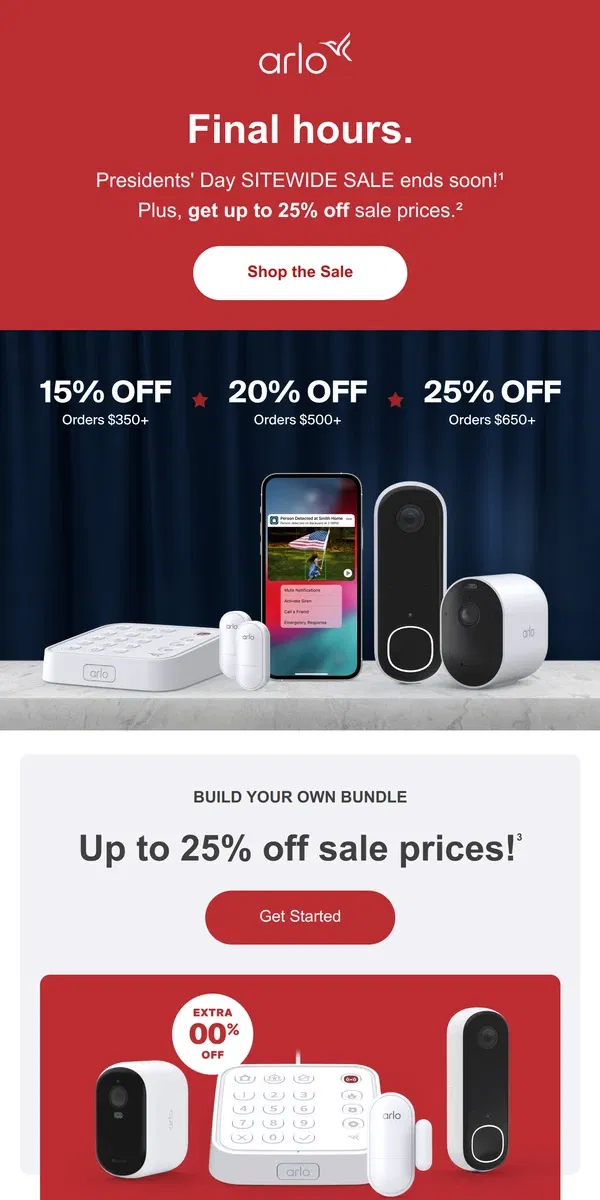 Email from Arlo. Final chance to save on EVERYTHING.