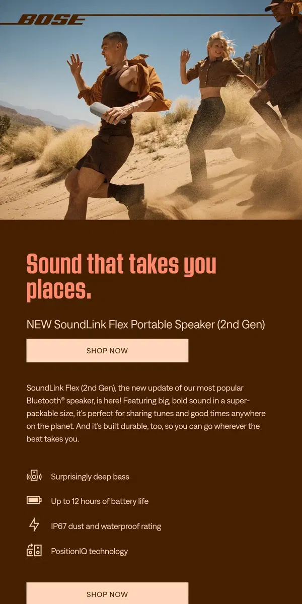 Email from Bose. Our new SoundLink Flex Portable Speaker is here!