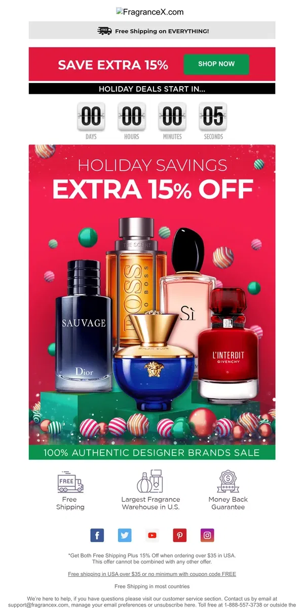 Email from FragranceX. All Trending Brands:   Free Shipping