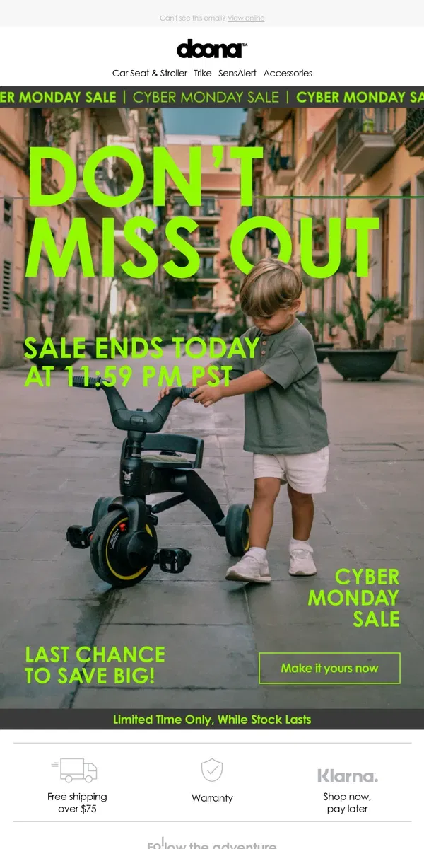 Email from Doona. 🔴 Ends today! 20% off Liki Trike