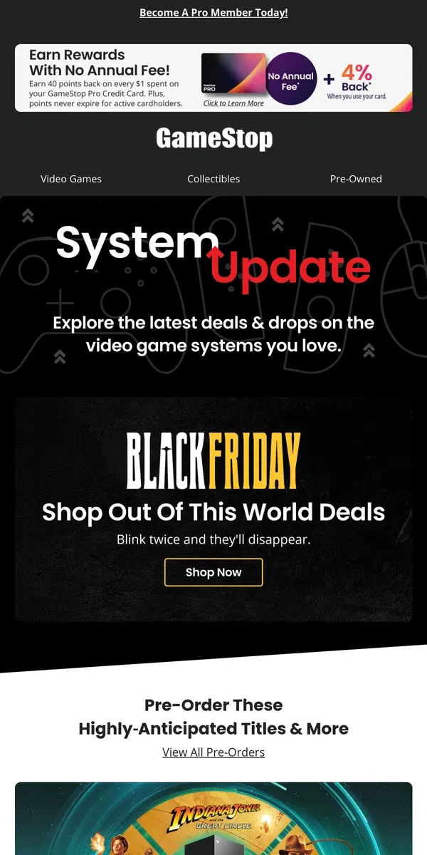 Email from GameStop. Shop Black Friday deals on consoles & games!