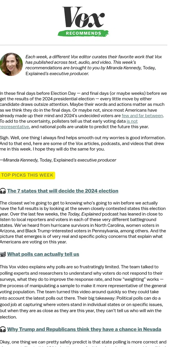 Email from Vox. Coping with election anxiety, and more of Vox’s best journalism