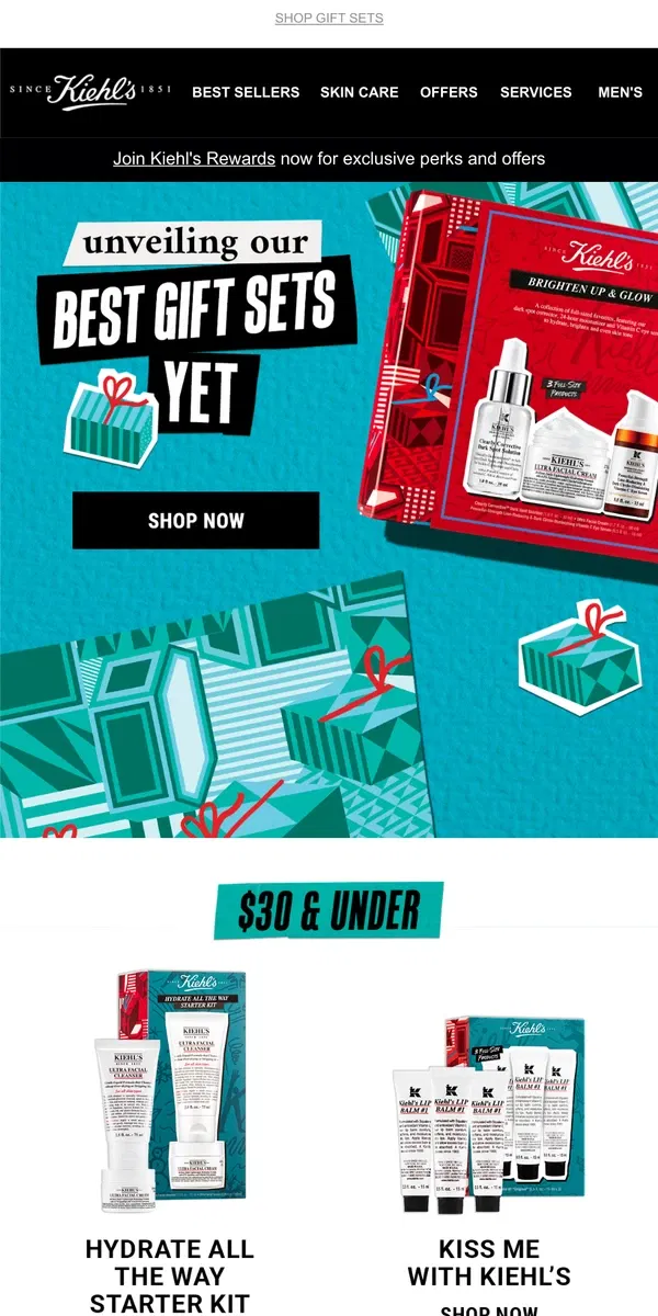 Email from Kiehl's. Gift Sets For Everyone On Your List 🎁