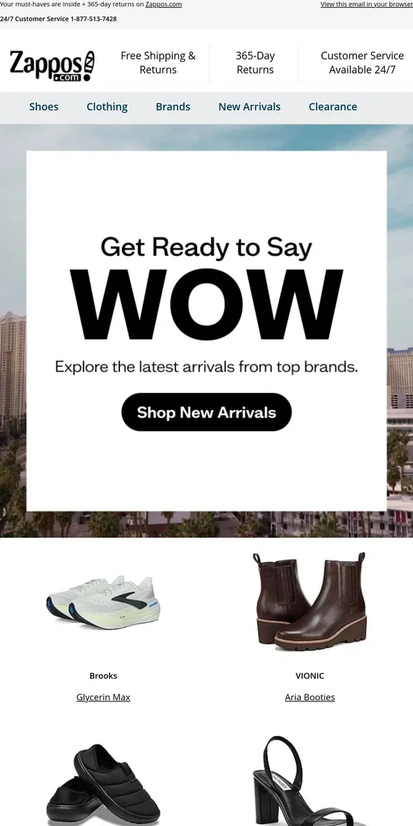 Email from Zappos. The Weekly WOW: Brooks, Crocs, The North Face, and more!