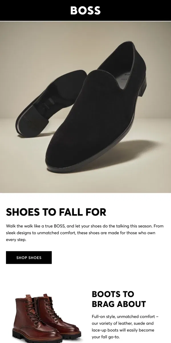 Email from HUGO BOSS. Walk Like a BOSS