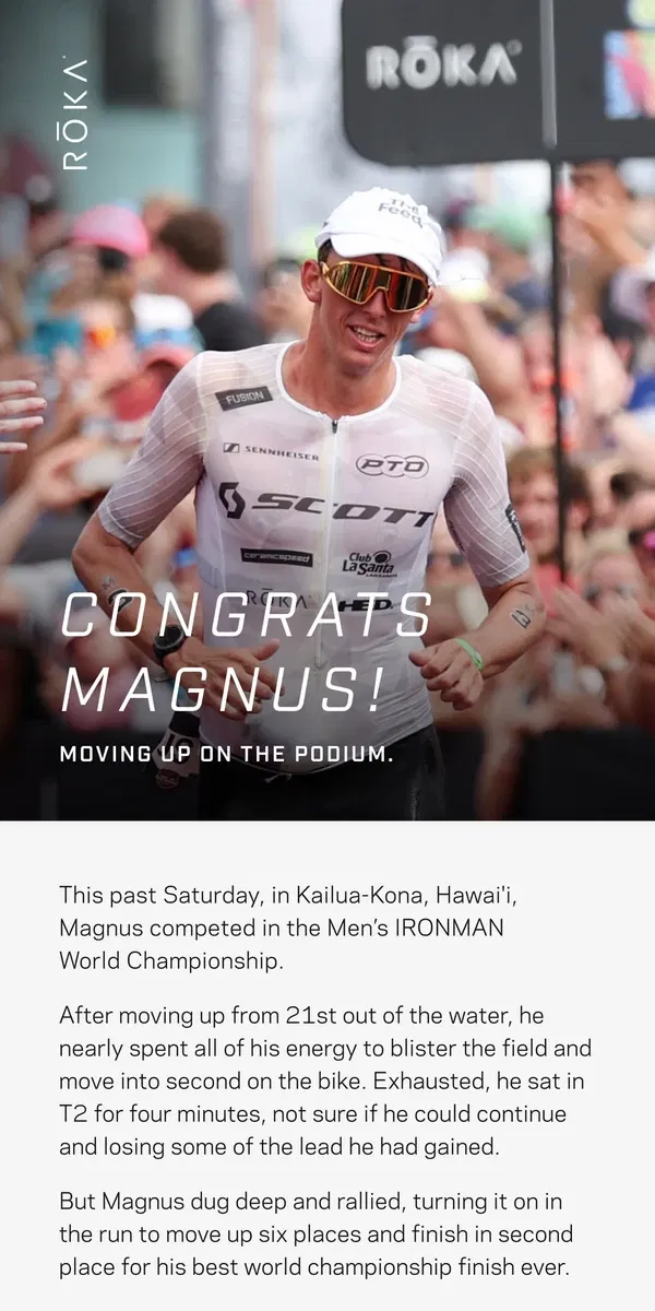 Email from ROKA. Congratulations, Magnus Ditlev!