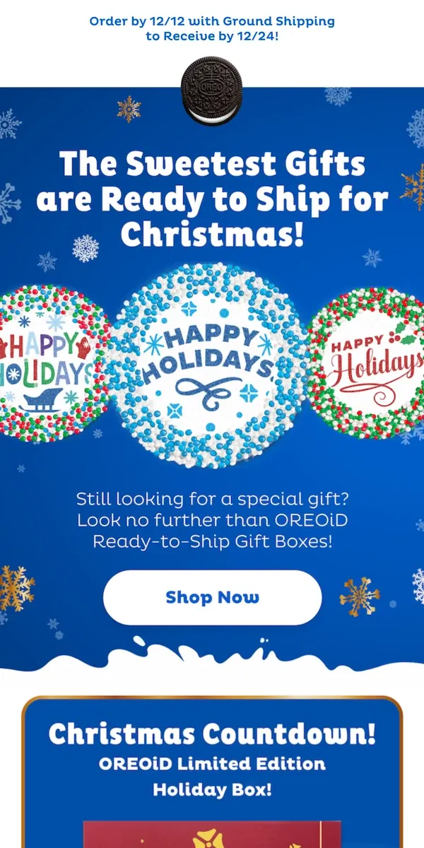 Email from OREO. Looking For Special Holiday Gifts? ✨