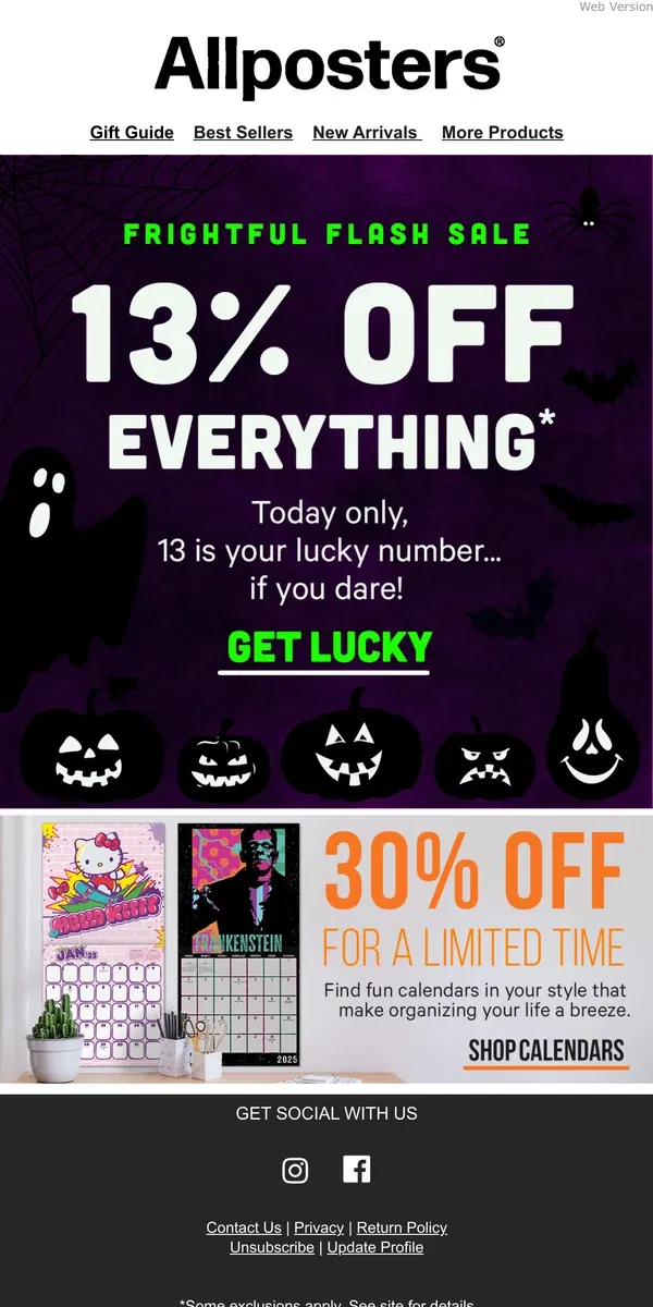 Email from AllPosters. Who Says 13 is Unlucky?