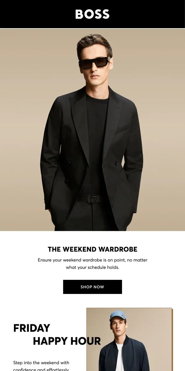 Email from HUGO BOSS. Your weekend style guide