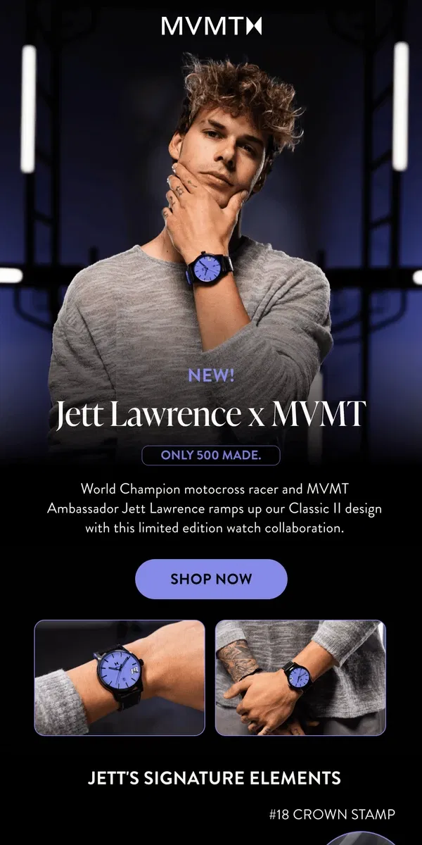 Email from MVMT. JUST DROPPED: Jett Lawrence x MVMT