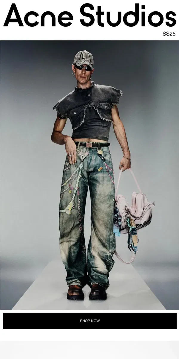 Email from Acne Studios. New Trompe L'oeil 'Keychains' Trousers