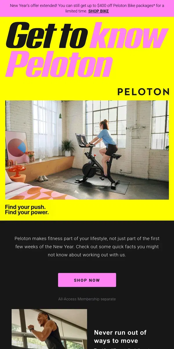 Email from Peloton. Everything you need to know about Peloton