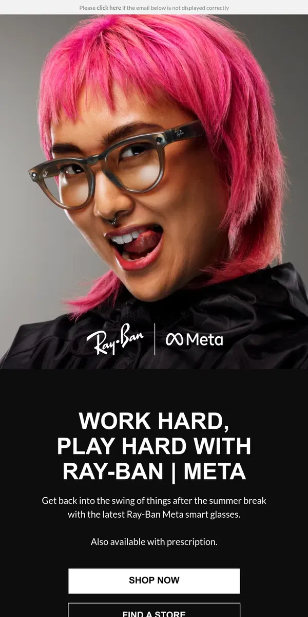 Email from Ray-Ban. Get back in action with Ray-Ban Meta