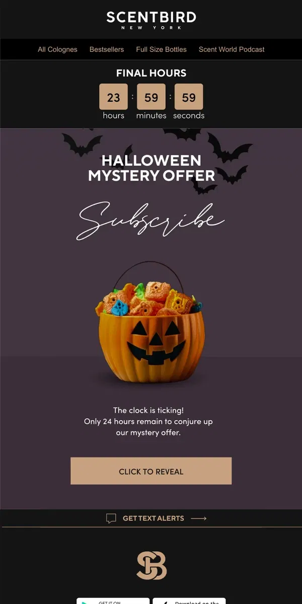 Email from Scentbird. 🚨Final Hours! Halloween Mystery Offer 👻