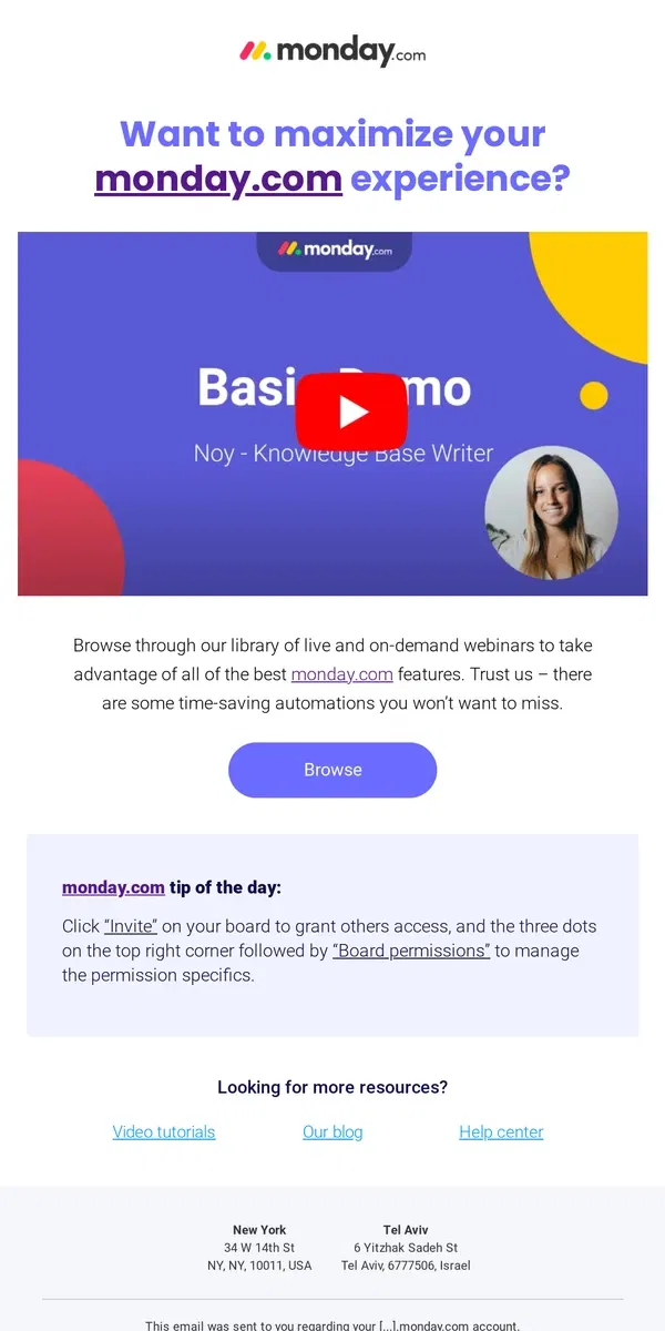 Email from monday.com. Ready to master your Work OS?