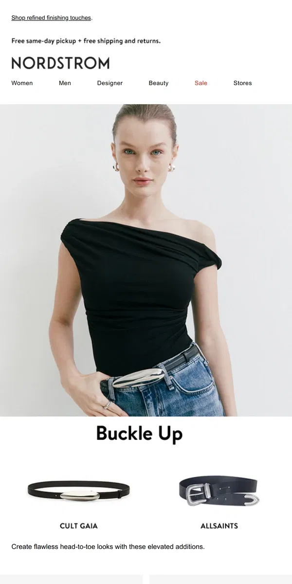 Email from Nordstrom. The belt is back