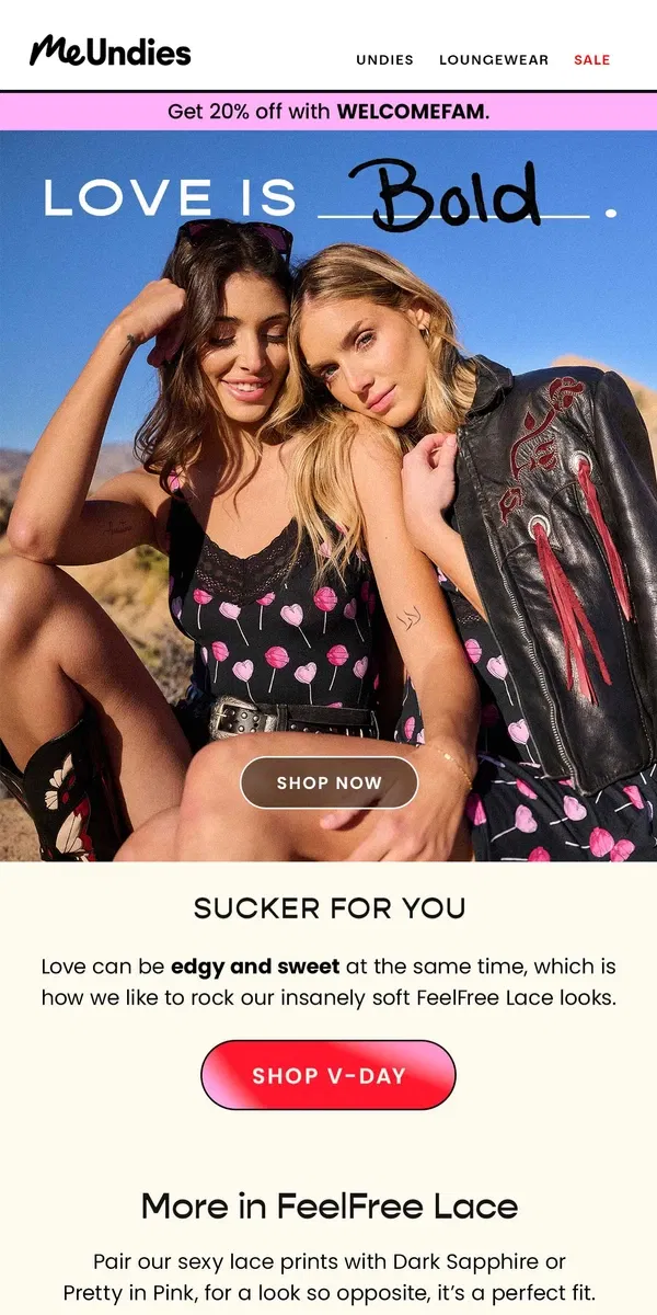 Email from MeUndies. I'm A Sucker For You 🍭