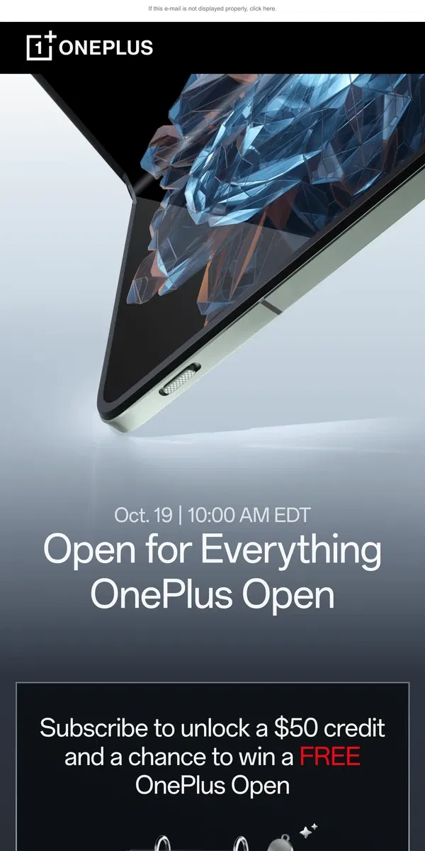 Email from OnePlus. Meet the first foldable from OnePlus. Coming soon.