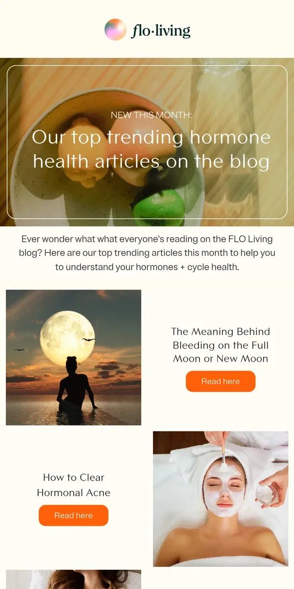 Email from FLO Living. Our top blogs this month 🍂