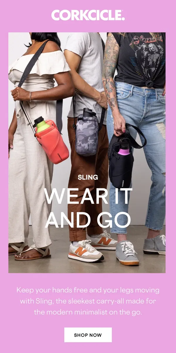 Email from CORKCICLE. The Bag You Never Knew You Needed