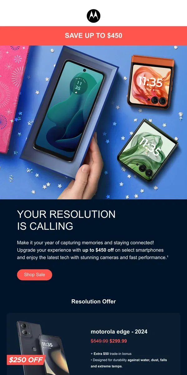 Email from Motorola. 🎉 Cheers to the New Year!