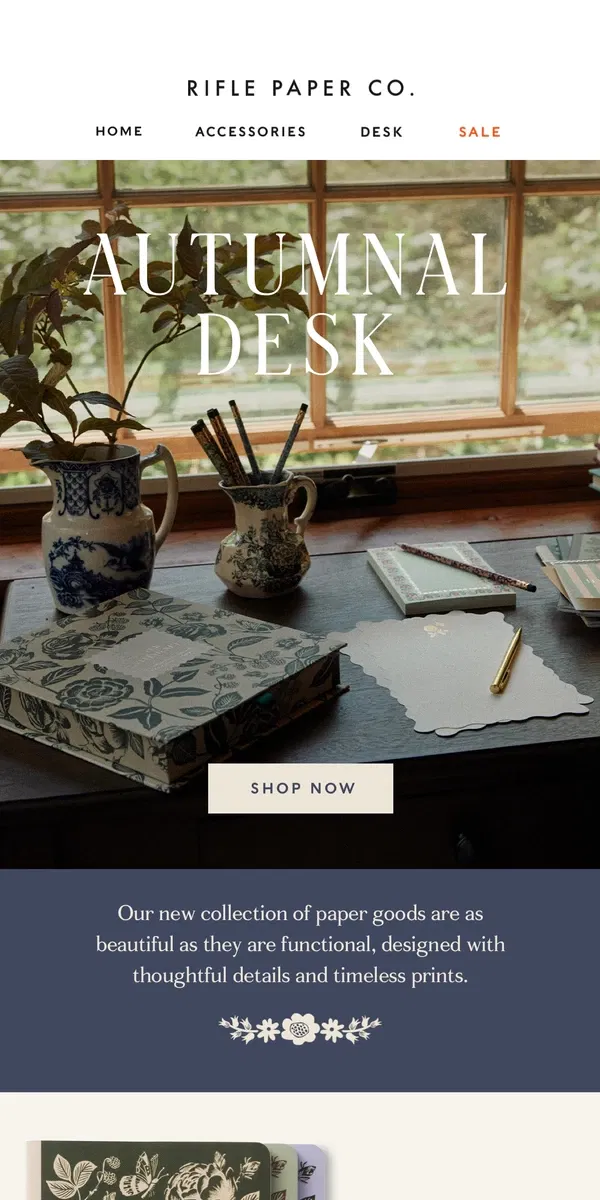 Email from Rifle Paper Co.. Fall Desk & Stationery Favorites 🍁