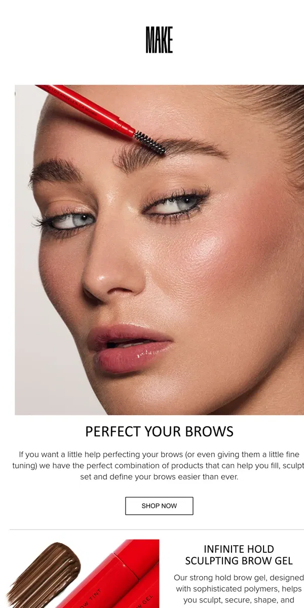 Email from MAKE Beauty. Your Best Brows